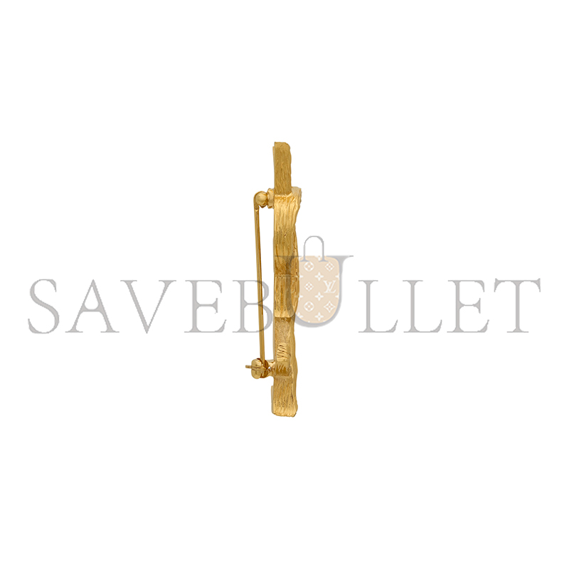 YSL CASSANDRE BROOCH IN METAL 748486Y15008007 YSL CASSANDRE BROOCH IN METAL 748486Y15008007